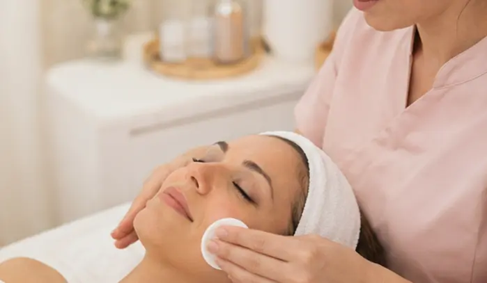 Cuidado facial de estética integrativa