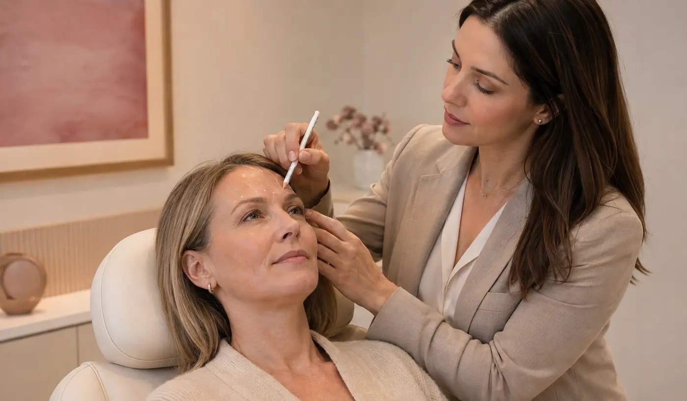 Avaliação profissional de estética facial